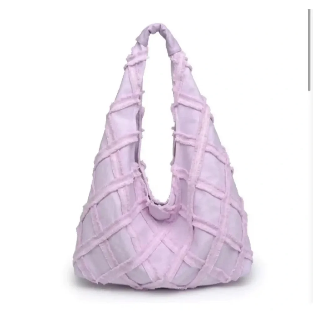 Urban Expressions Barbuda Cotton Hobo Shoulder Bag, Lavender, NWT